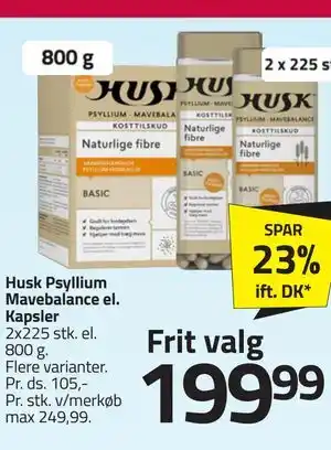 Fleggaard Husk Psyllium Mavebalance el. Kapsler tilbud