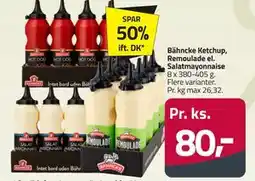 Fleggaard Bähncke Ketchup, Remoulade el. Salatmayonnaise tilbud