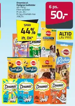 Fleggaard Dreamies el. Pedigree Godbidder tilbud