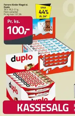 Fleggaard Ferrero Kinder Riegel el. Duplo tilbud