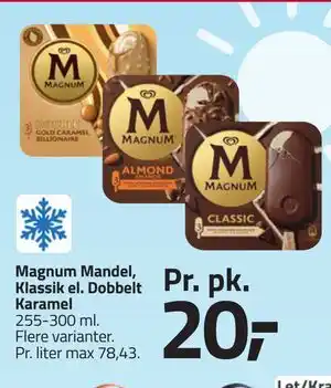 Fleggaard Magnum Mandel, Klassik el. Dobbelt Karamel tilbud