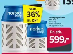 Fleggaard Letvægtsgasflaske Inkl. Gas tilbud