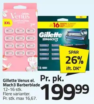 Fleggaard Gillette Venus el. Mach3 Barberblade tilbud