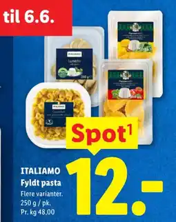 Lidl ITALIAMO Fyldt pasta tilbud