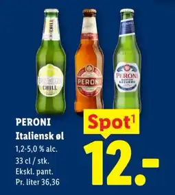 Lidl PERONI Italiensk øl tilbud