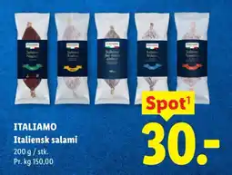 Lidl ITALIAMO Italiensk salami tilbud
