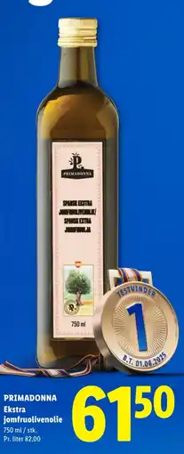 Lidl PRIMADONNA Ekstra jomfruolivenolie tilbud