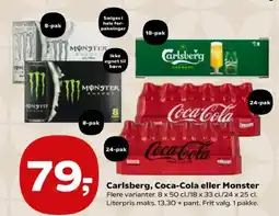 Kvickly Carlsberg, Coca-Cola eller Monster tilbud