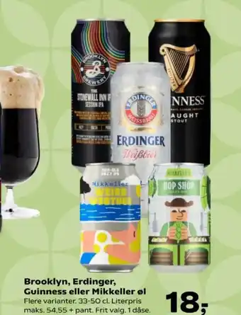 Kvickly Brooklyn, Erdinger, Guinness eller Mikkeller øl tilbud