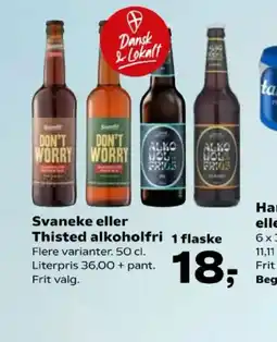 Kvickly Svaneke eller Thisted alkoholfri 1 flaske tilbud