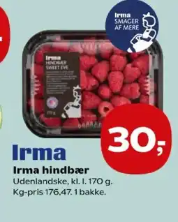 Kvickly Irma hindbær tilbud