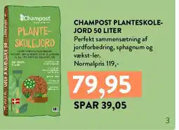 Plantorama CHAMPOST PLANTESKOLEJORD 50 LITER tilbud