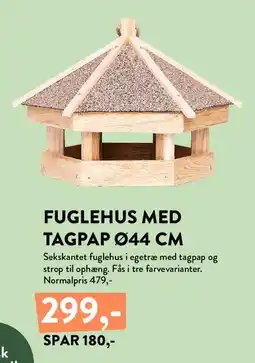 Plantorama FUGLEHUS MED TAGPAP Ø44 CM tilbud
