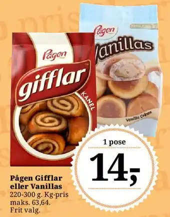 Dagli'Brugsen Pågen Gifflar eller Vanillas tilbud