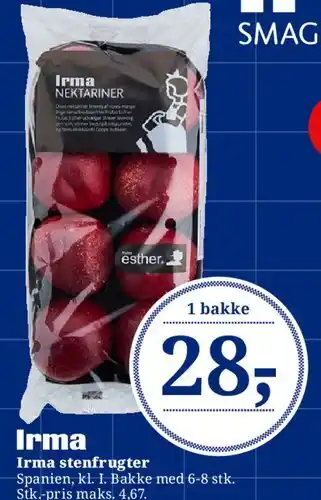 Dagli'Brugsen Irma stenfrugter (nektariner) tilbud
