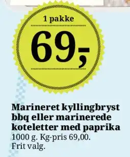 Dagli'Brugsen Marineret kyllingebryst bbq eller marinerede grøntsager med paprika tilbud