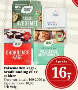 Dagli'Brugsen Valsemøllen kage-, brødblanding eller sukker tilbud
