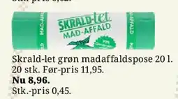 Dagli'Brugsen Skrald-let grøn madaffaldspose 20 l. tilbud
