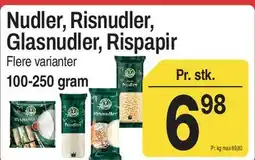 ABC Lavpris Nudler, Risnudler, Glasnudler, Rispapir tilbud