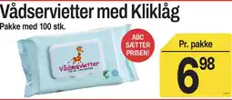 ABC Lavpris Vådservietter med Kliklåg tilbud