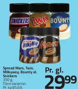 Fleggaard Spread Mars, Twix, MilkyWay, Bounty, Snickers tilbud