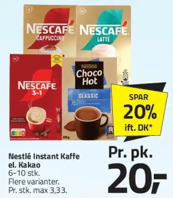 Fleggaard Nestlé / Nescafé instant kaffe & kakao tilbud