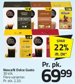 Fleggaard Nescafé Dolce Gusto kapsler tilbud