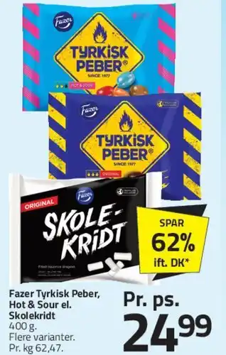Fleggaard Fazer Tyrkisk Peber / Skolekridt tilbud