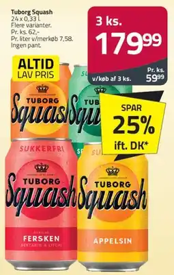 Fleggaard Tuborg Squash (dåser) tilbud