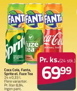 Fleggaard Coca Cola, Fanta, Sprite eller Fuze Tea (dåser) tilbud