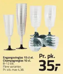 Fleggaard Engangsvinglas / champagneglas tilbud