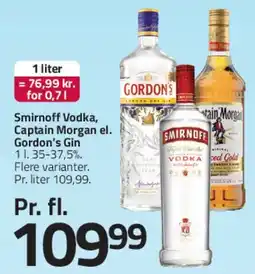 Fleggaard Smirnoff Vodka / Captain Morgan / Gordon's Gin tilbud