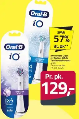 Fleggaard Oral‑B iO Ultimate Clean / Radiant White børstehoveder (4 stk.) tilbud