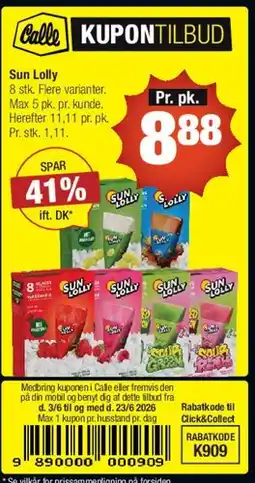 Calle Sun Lolly (8 stk.) tilbud