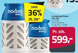 Fleggaard Norbro energi letvægtsgasflaske (inkl. gas) tilbud