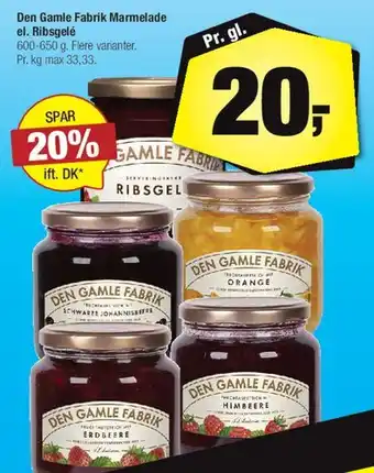 Calle Den Gamle Fabrik - Marmelade / Ribsgelé tilbud