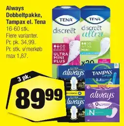 Calle Always / Tampax / Tena tilbud