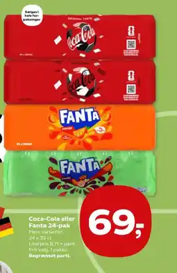 Kvickly Coca-Cola eller Fanta 24-pak tilbud
