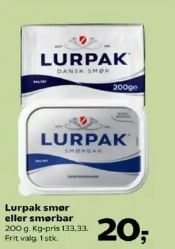 Kvickly Lurpak smør eller smørbar tilbud