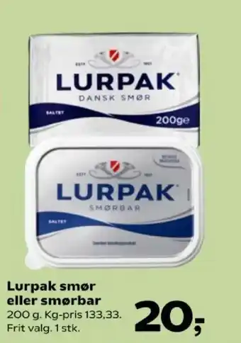 Kvickly Lurpak smør eller smørbar tilbud