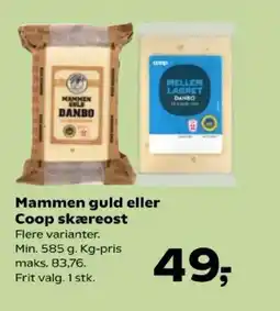 Kvickly Mammen guld eller Coop skæreost tilbud