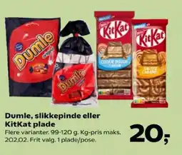Kvickly Dumle, slikkepinde eller KitKat plade tilbud