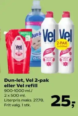 Kvickly Dun-let, Vel 2-pak eller Vel refill tilbud