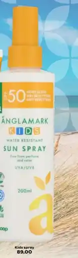 Kvickly Änglamark aftersun Kids spray SPF 50 tilbud