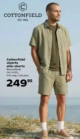 Kvickly Cottonfield skjorte eller shorts tilbud