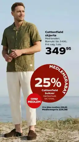 Kvickly Cottonfield skjorte tilbud