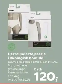 Kvickly Herreundertøjsserie i økologisk bomuld tilbud