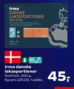 Kvickly Irma danske lakseportioner tilbud