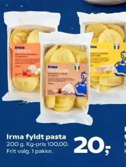 Kvickly Irma fyldt pasta tilbud