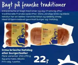Kvickly Irma brioche hotdog eller burgerboller tilbud